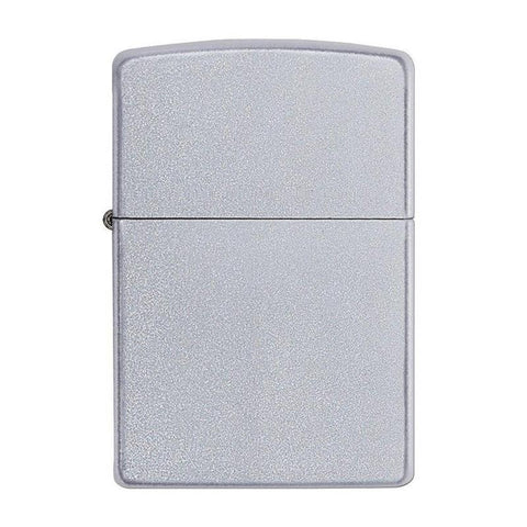Satin Chrome Lighter With Fluid And Flints