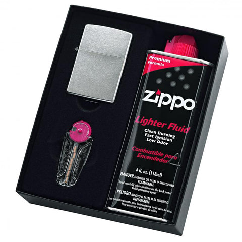 ZIPPO 207 STREET CHROME W/FLUID & FLINTS