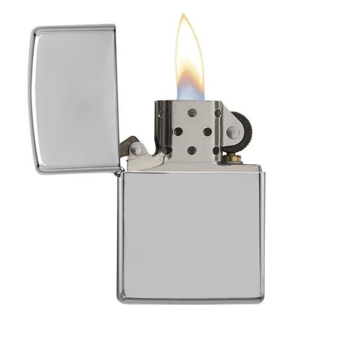 High Polished Chrome Lighter With Fluid And Flints