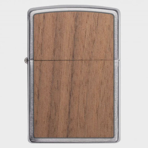 Walnut Emblem Brushed Chrome