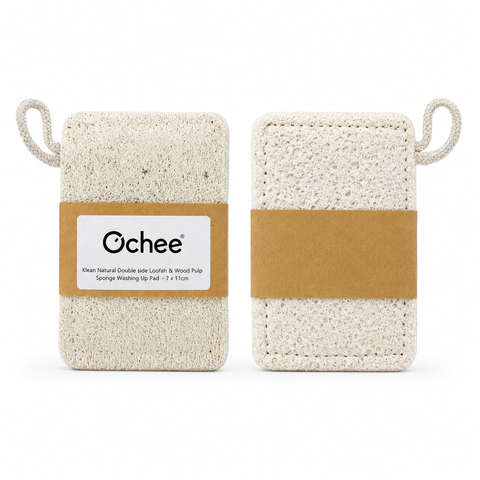 Klean Natural Double side Loofah & Wood Pulp Sponge Washing Up Pad  - 7 x 11cm