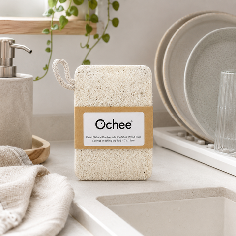 Klean Natural Double side Loofah & Wood Pulp Sponge Washing Up Pad  - 7 x 11cm