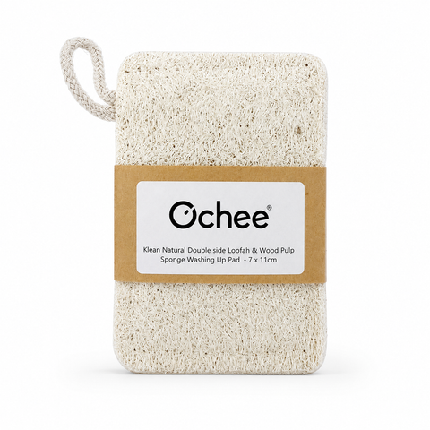 Klean Natural Double side Loofah & Wood Pulp Sponge Washing Up Pad  - 7 x 11cm