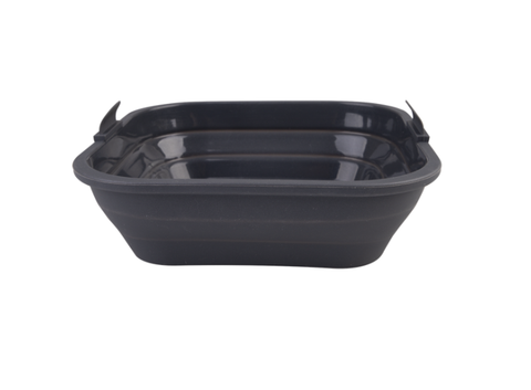 Silicone Square Collapsible Air Fryer Basket 22 X 22cm - Charcoal