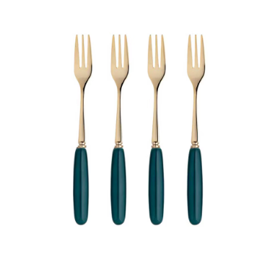 Parisienne Midnight Green Cake Fork Set of 4