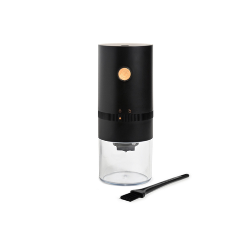 Usb Rechargeable Coffee Grinder With Blue Light Wood Button