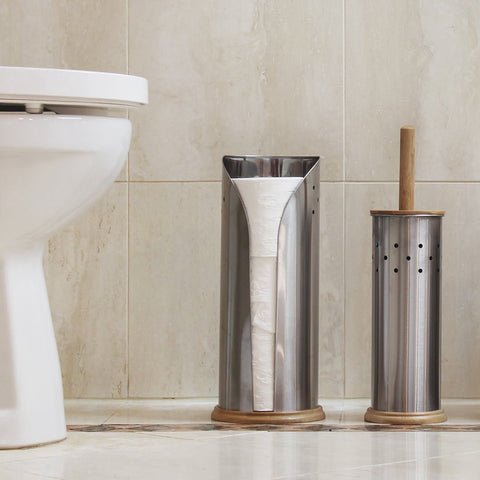 Eco Basics Toilet Set & Roll Holder - Stainless Steel