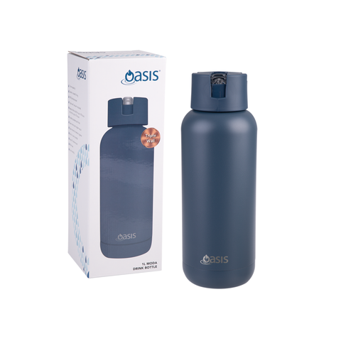 Oasis Ceramic Lined Stainless Steel Triple Wall Insulated - Drink Bottle 1L(6 Colors)