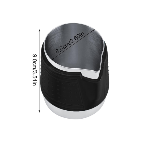 Stainless Steel 350ml Milk Frothing Jug With Black Silicone Sleeve