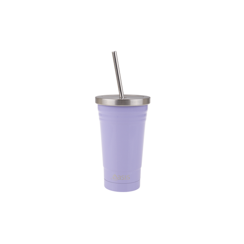 Oasis Smoothie Tumblers 500ml Stainless Steel Double Wall Insulated Tumbler  W/Straw - 6 Colors