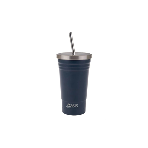 Oasis Smoothie Tumblers 500ml Stainless Steel Double Wall Insulated Tumbler  W/Straw - 6 Colors