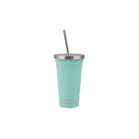 Oasis Smoothie Tumblers 500ml Stainless Steel Double Wall Insulated Tumbler  W/Straw - 6 Colors