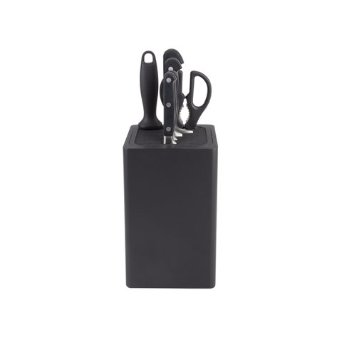 Square Universal Knife Block - Matte Black