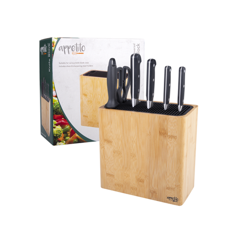 Rectangle Universal Knife Block - Bamboo