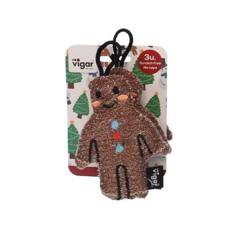 Gingerbread Man Scrubber Sponge - 3 Pack