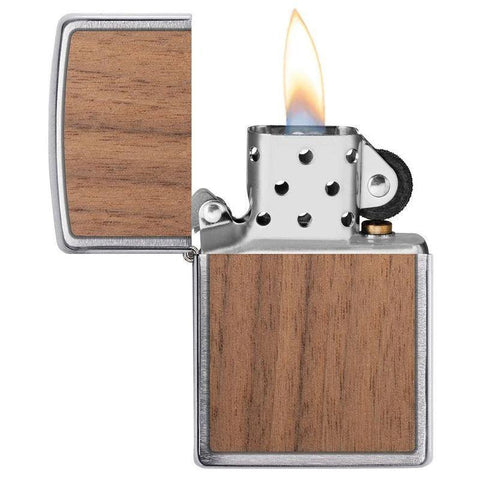 Walnut Emblem Brushed Chrome