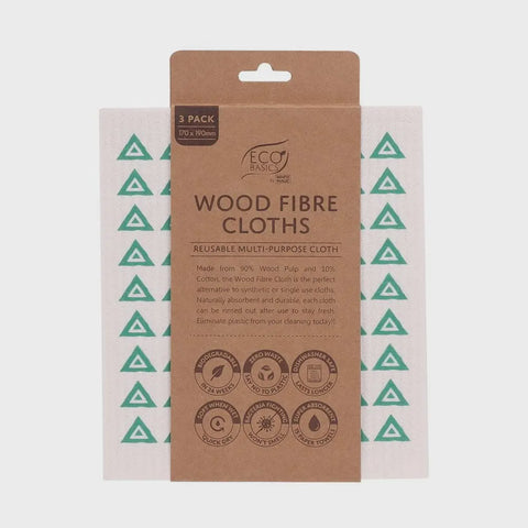 Eco Basics Wood Fibre Cloth - 3 Pack