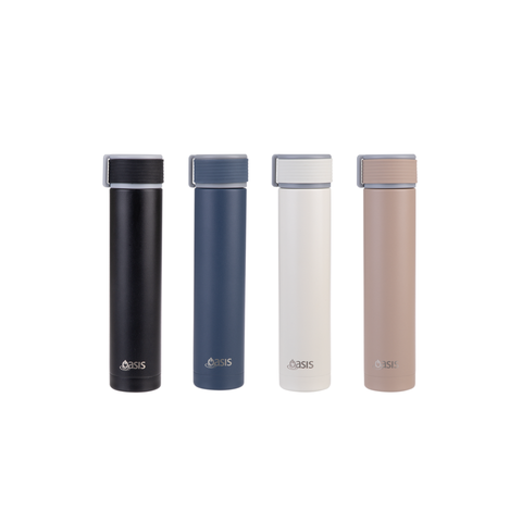 "Skinny Mini" Stainless Steel Double Wall Insulated Drink Bottle with Powdercoat 240ml