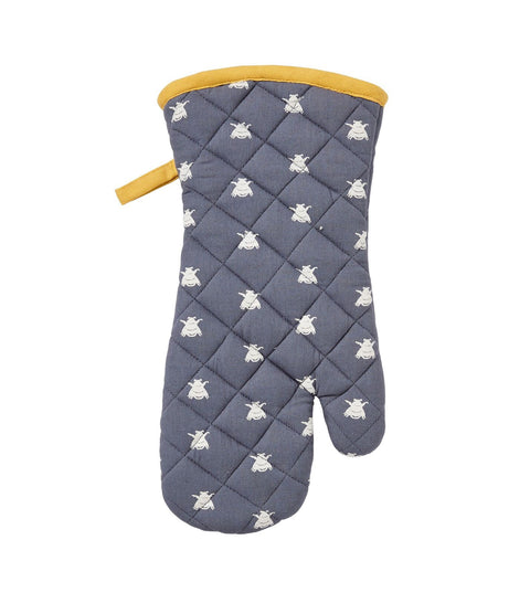 Bees Oven Glove/Gauntlet Blue 37X20X0.2Cm