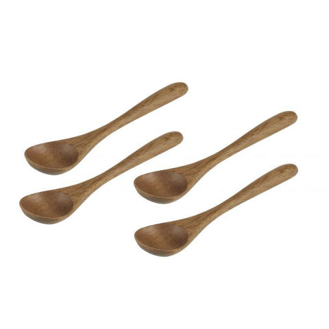 Acacia Wood Dip Spoon 4 Pieces Set Natural