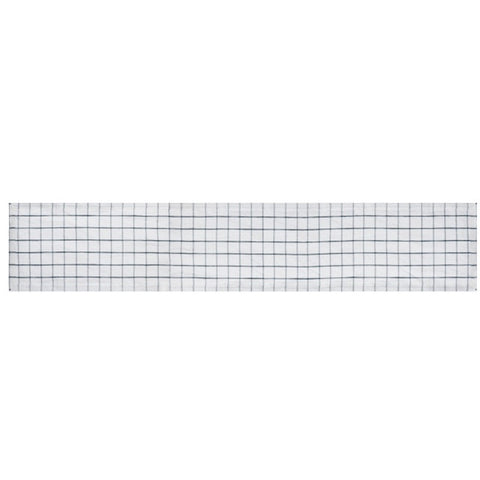 Cotton Linen Table Runner Grid Design - 230 x 33cm