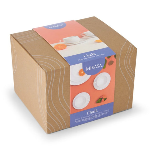 Chalk Tea Cup & Saucer 220ml 2pc Set