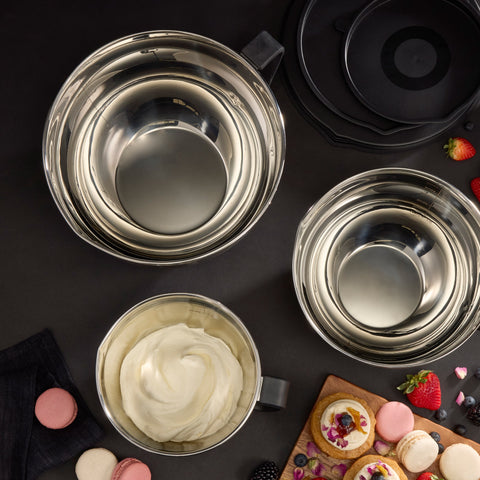 Premium Stainless Steel Mixing Bowls 3pcs Set Black