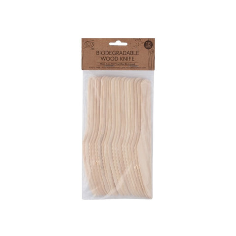 Eco Basics Biodegradable Wood Knife - 18Pcs