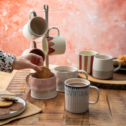 Stoneware Mug, Scallop, 380ml, Labelled