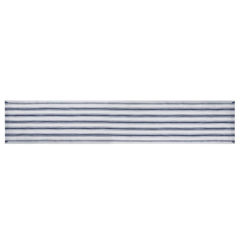 Cotton Linen Table Runner Navy Stripe 230 x 33cm