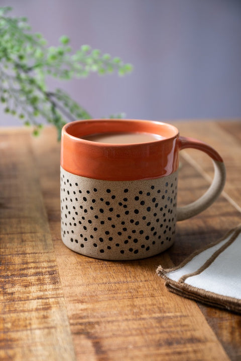 Stoneware Mug, Orange Glaze, 390ml, Labelled