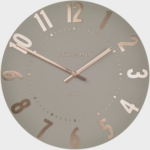Mulberry Wall Clock Foiled Arabic Numerals, Open Face -30cm