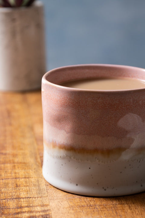 Stoneware Mug, Pink Glaze, 450ml, Labelled