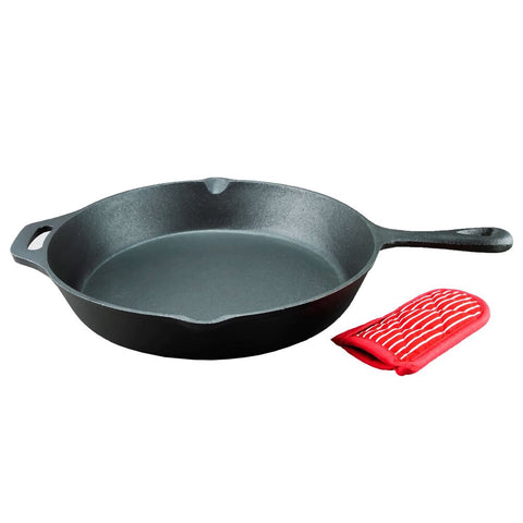 Cast Iron (Pre-Seasoned) Frypan + Mitt