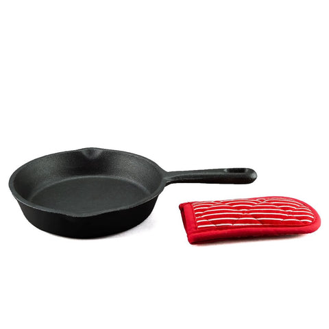 Cast Iron (Pre-Seasoned) Frypan + Mitt