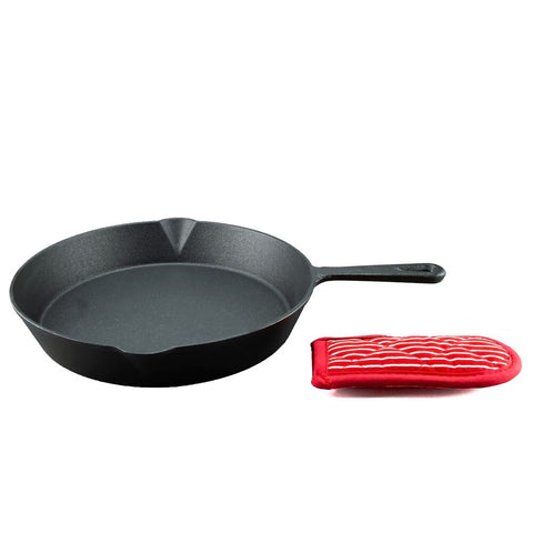 Cast Iron (Pre-Seasoned) Frypan + Mitt