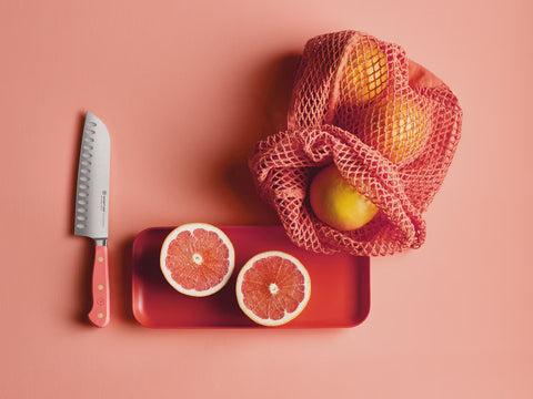 Classic Colour Coral Peach Santoku Knife 17cm