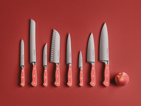 Classic Colour Coral Peach Santoku Knife 17cm