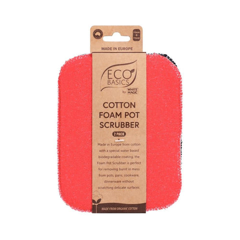 Eco Basics Cotton Foam Pot Scrubber - 2Pack