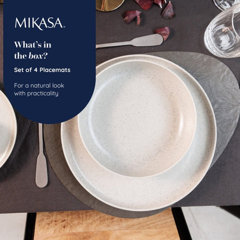 Pebble Placemat 4pc Set - Grey - 38 x 30cm