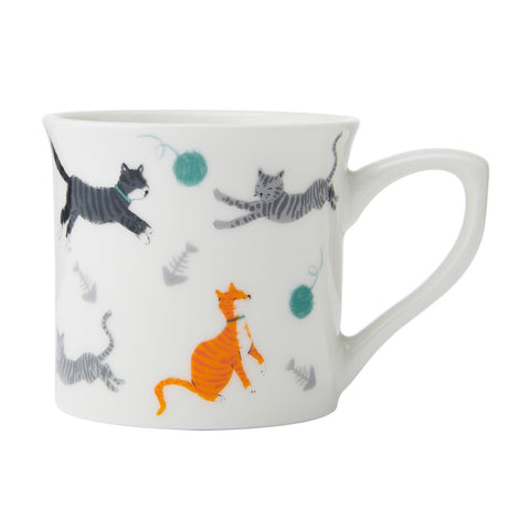 Fine Bone China 300ml Fluted Mug, Cat, Labelled