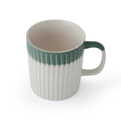 Stoneware Mug, Green Textured, 410ml, Labelled