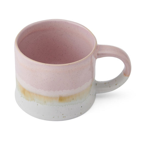 Stoneware Mug, Pink Glaze, 450ml, Labelled