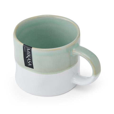 Stoneware Mug, Ombre Green, 350ml, Labelled