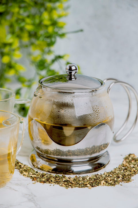 Izmir Glass Filter Teapot w/Metal Frame w/2 Cup 660ml