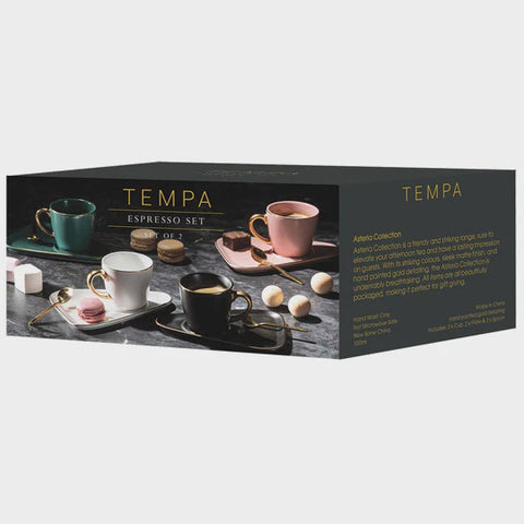 Asteria Black 2pk Espresso Set