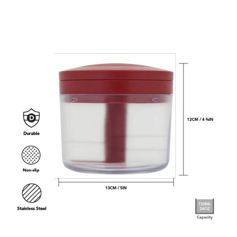 Hand Pull Food Chopper, 700ml, Empire Red, Boxed