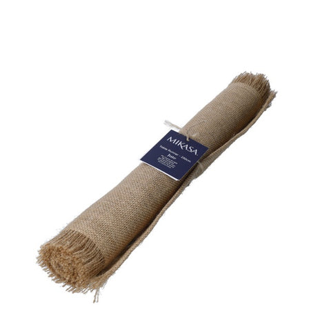 Jute Frayed Table Runner Jute 230 x 35cm