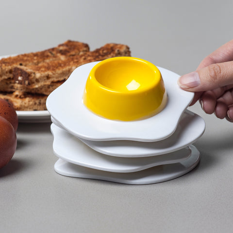 Eggtastic Egg Cups White & Yellow