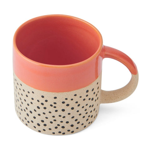 Stoneware Mug, Orange Glaze, 390ml, Labelled